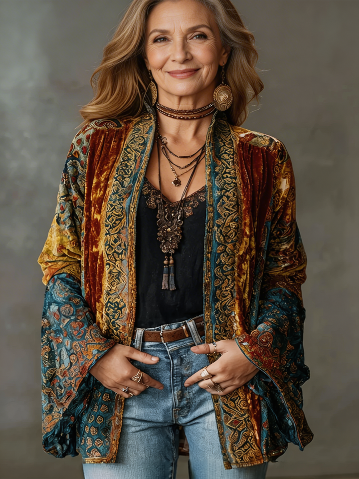 Carcy | Boho Embroidered Kimono Cardigan
