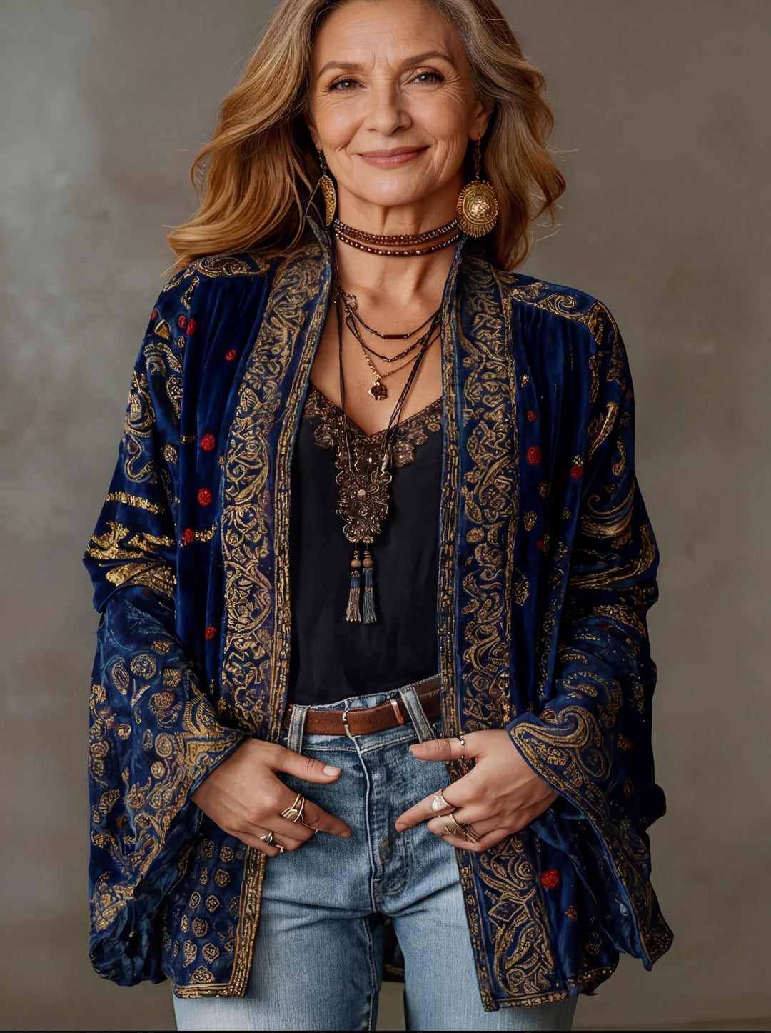 Carcy | Boho Embroidered Kimono Cardigan