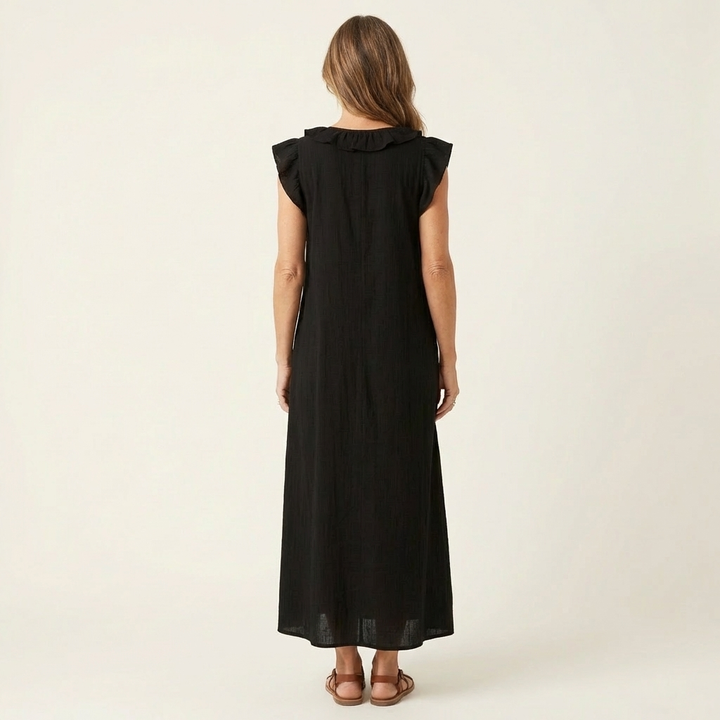 Bridget | Ruffled V-Neck Maxi Dress