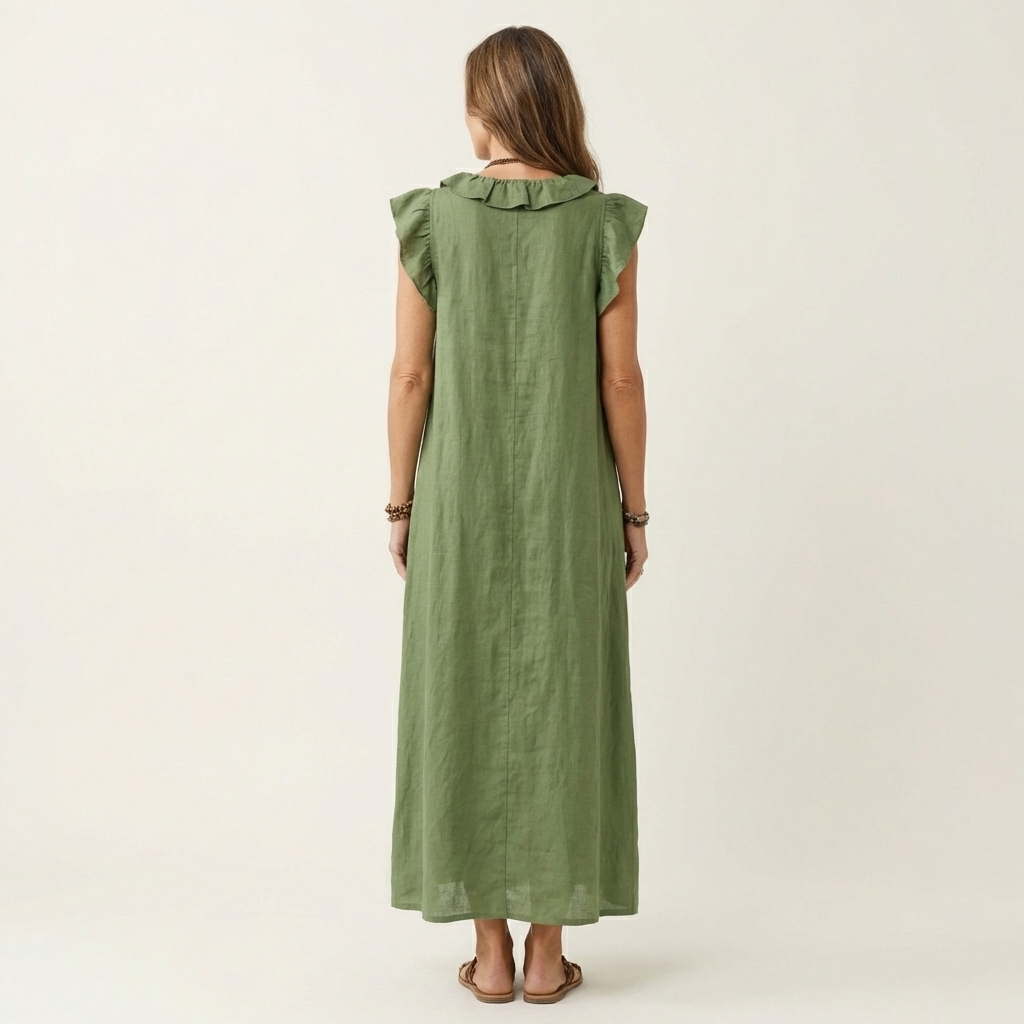 Bridget | Ruffled V-Neck Maxi Dress