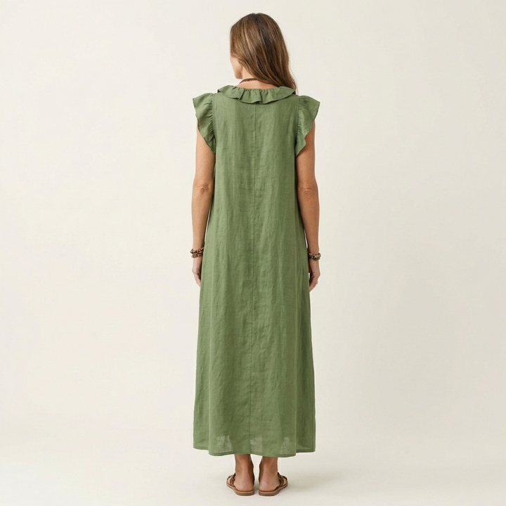 Bridget | Ruffled V-Neck Maxi Dress