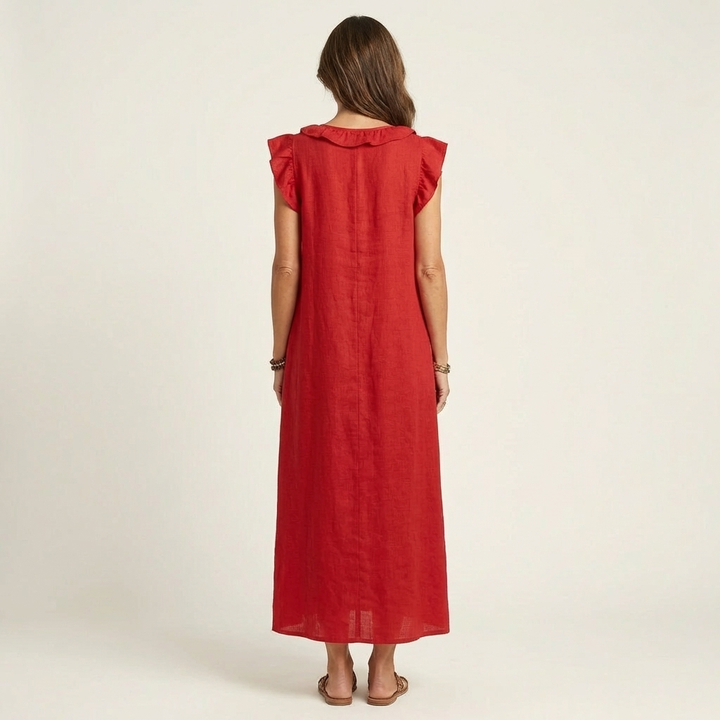 Bridget | Ruffled V-Neck Maxi Dress
