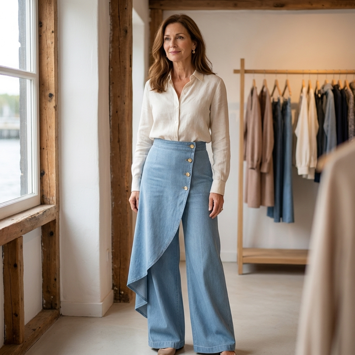 Audrey | Denim Wrap Trousers