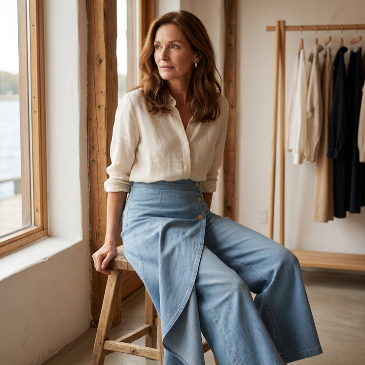Audrey | Denim Wrap Trousers