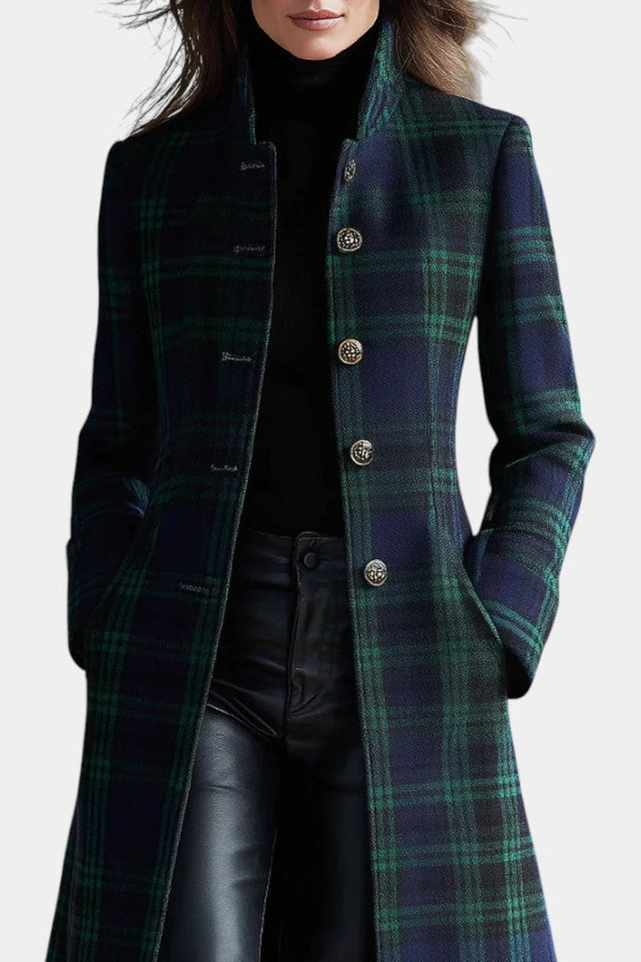 Bea | Timeless Plaid Statement Long Coat