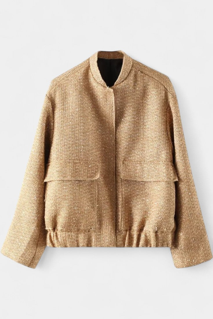 Alvera Textured Casual Jacket Featuring Practical Pockets