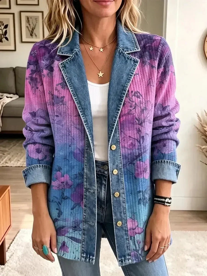 Evelyn | Retro Floral Pattern Art Stylish Jacket