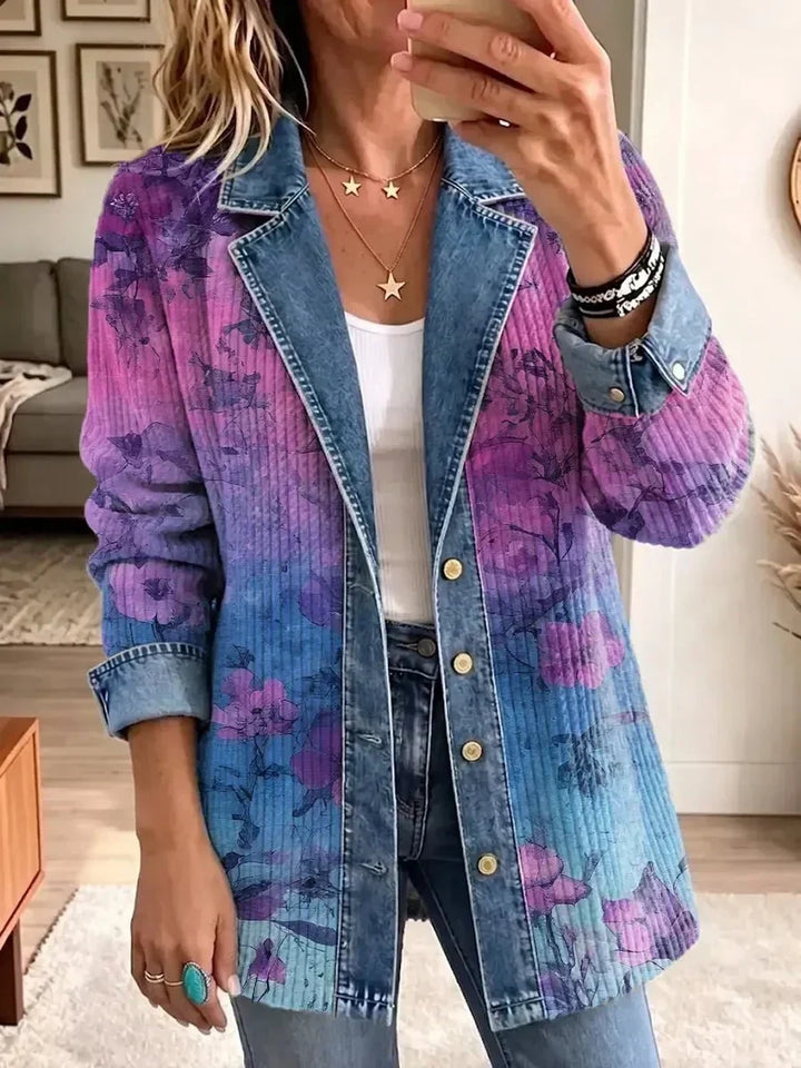 Evelyn | Retro Floral Pattern Art Stylish Jacket