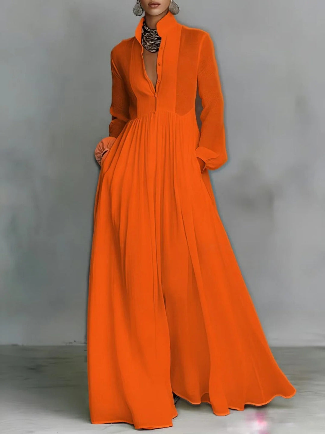 Audrey | Flowing Button-Front Maxi Dress