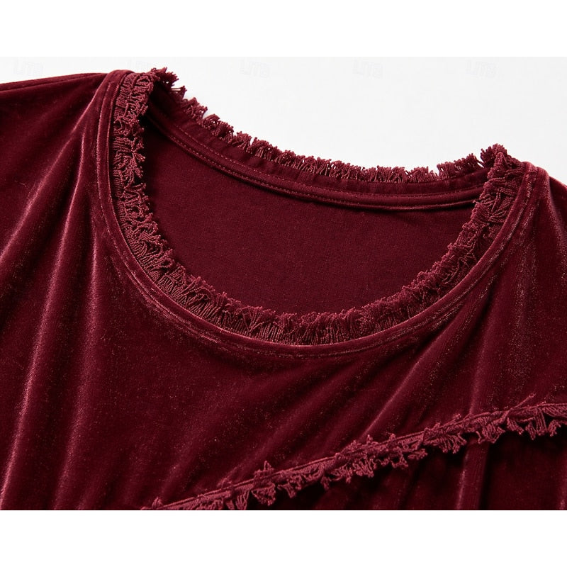 Bethany | Fringe-Trimmed Long Sleeve Tunic
