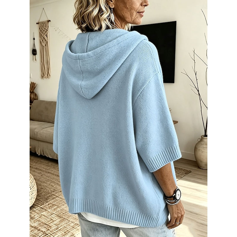 Camryn | Relaxed Hooded Button Sweater