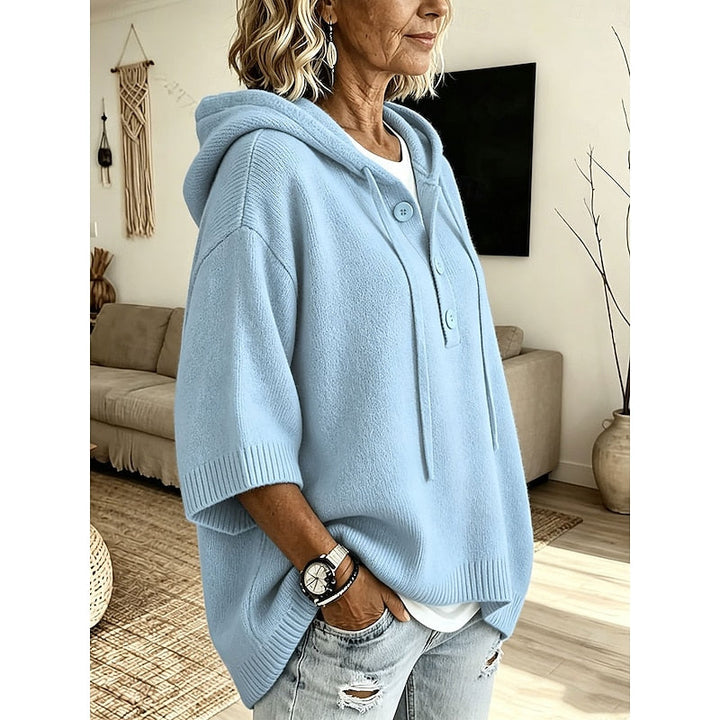 Camryn | Relaxed Hooded Button Sweater