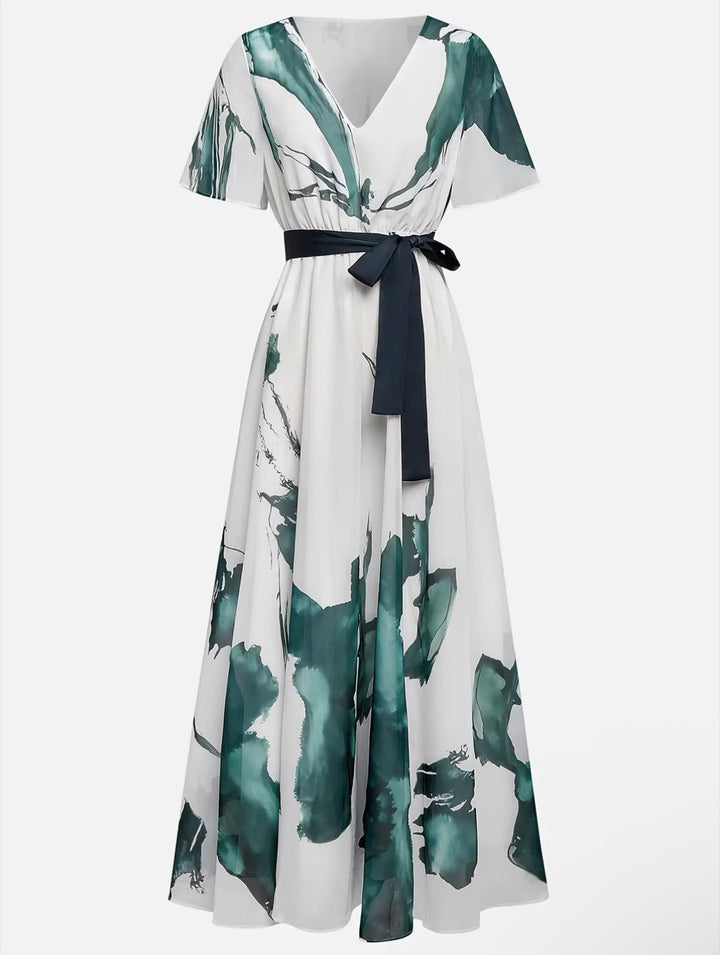 Althea | Watercolor Print Long Dress