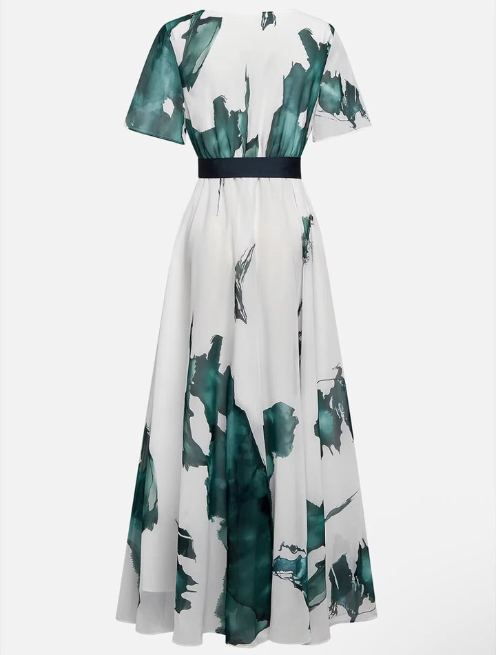 Althea | Watercolor Print Long Dress