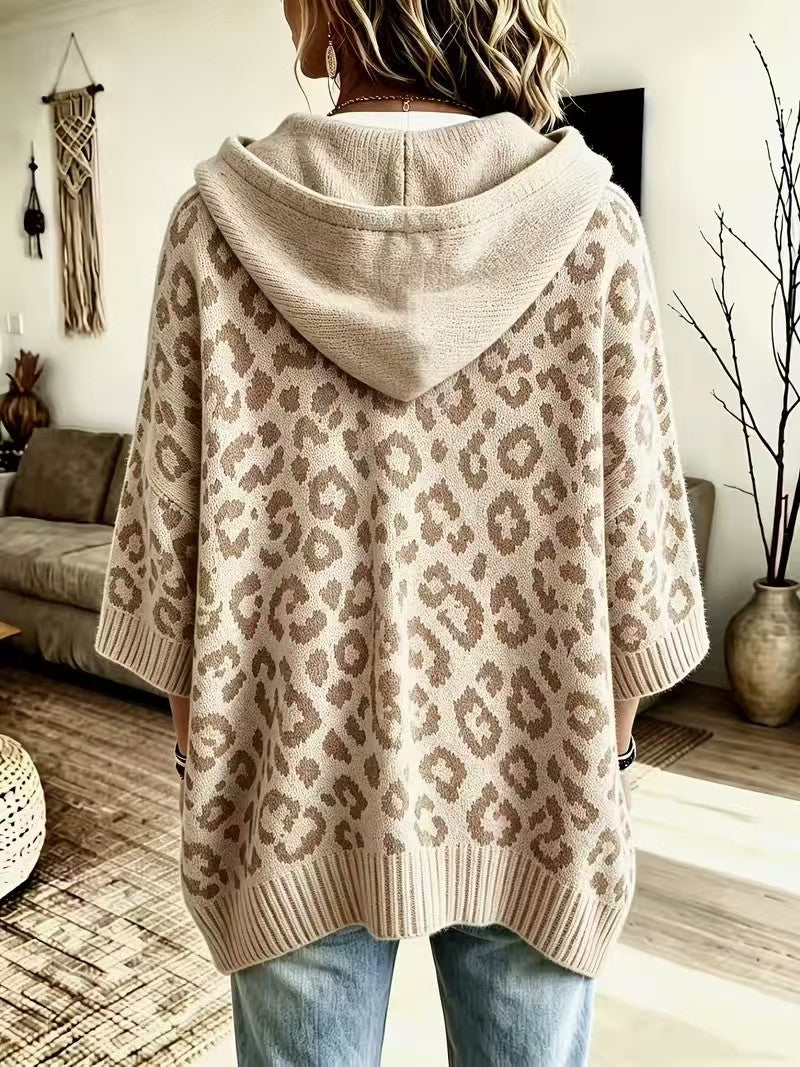 Maya™ | Comfortable And Casual Leopard-print Knitted Hoodie