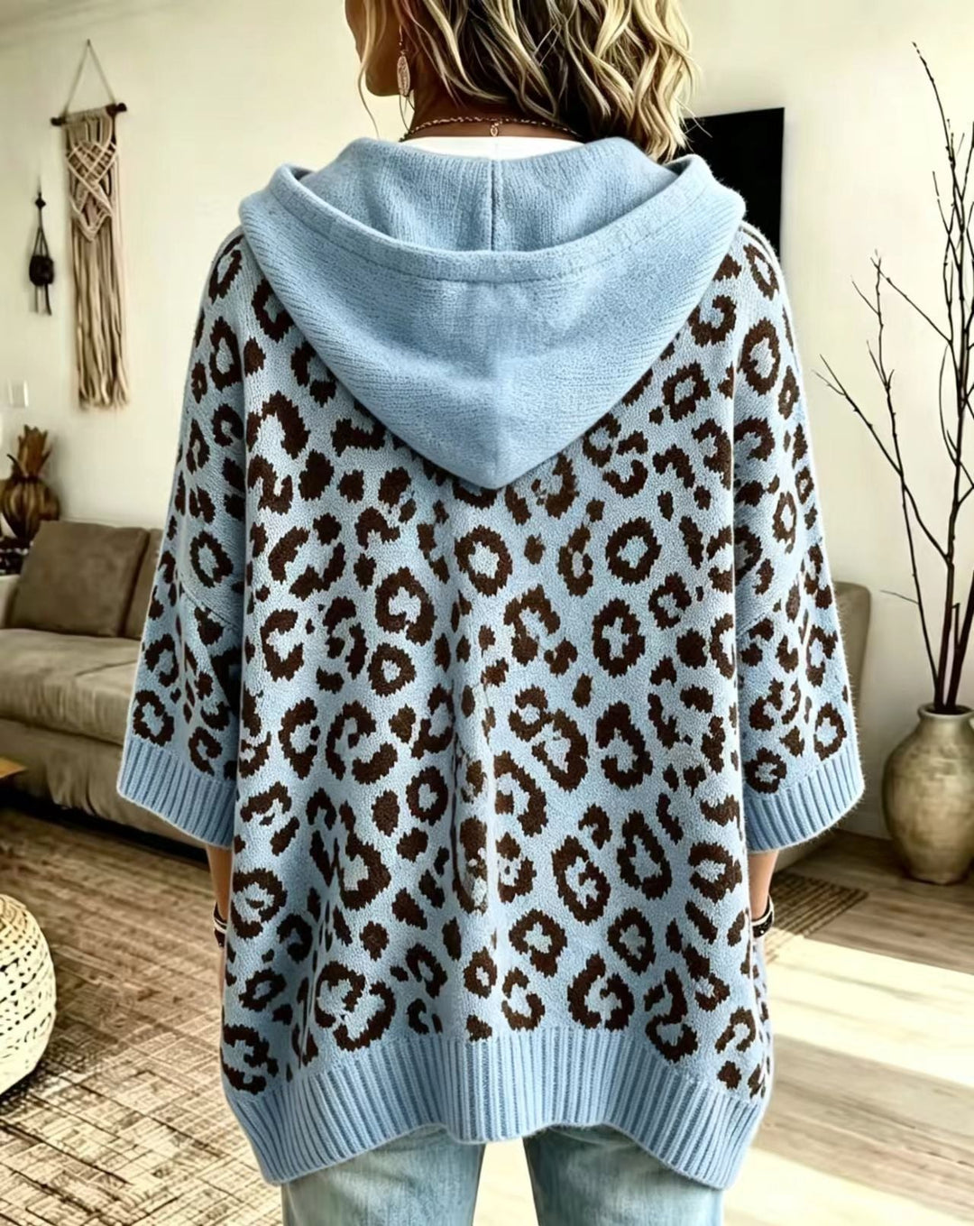 Maya™ | Comfortable And Casual Leopard-print Knitted Hoodie