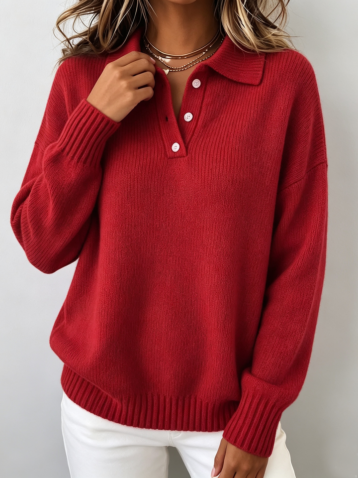 Marvelle | Chic Polo Hooded Knit Sweater