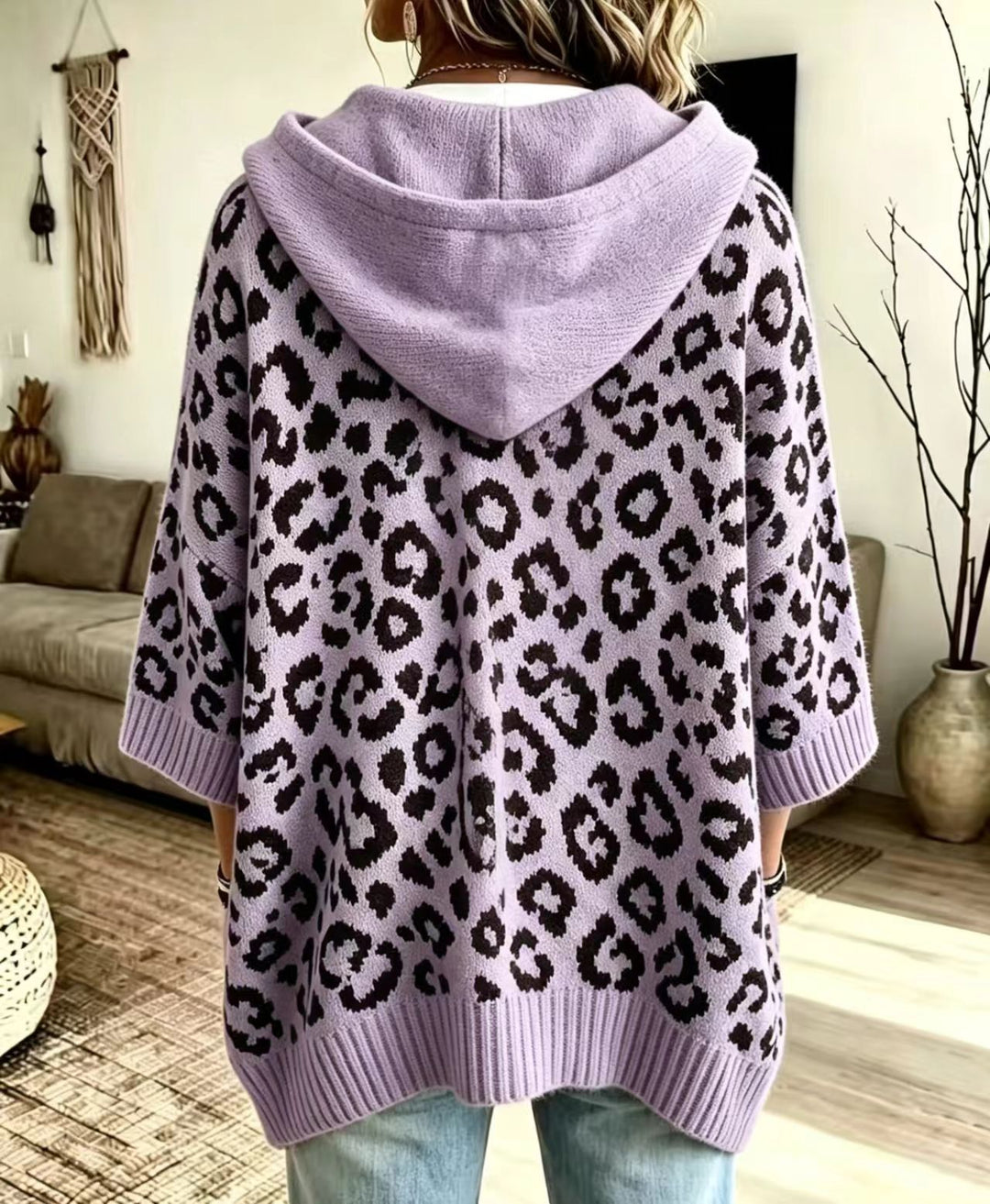 Maya™ | Comfortable And Casual Leopard-print Knitted Hoodie