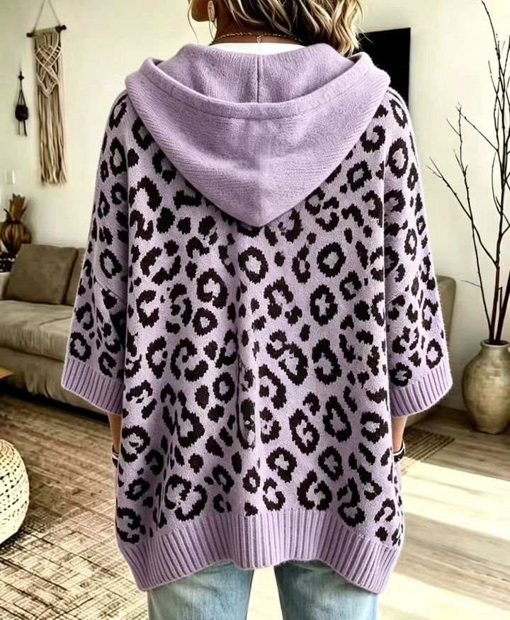 Maya™ | Comfortable And Casual Leopard-print Knitted Hoodie