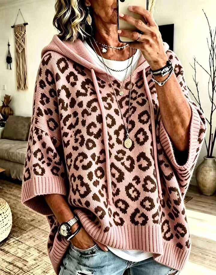 Maya™ | Comfortable And Casual Leopard-print Knitted Hoodie