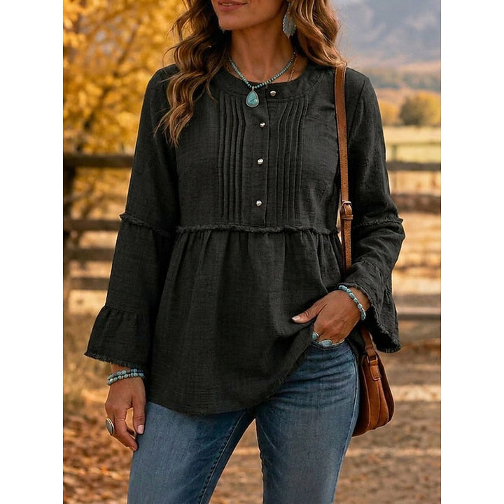 Cassandra | Pleated Peplum Blouse