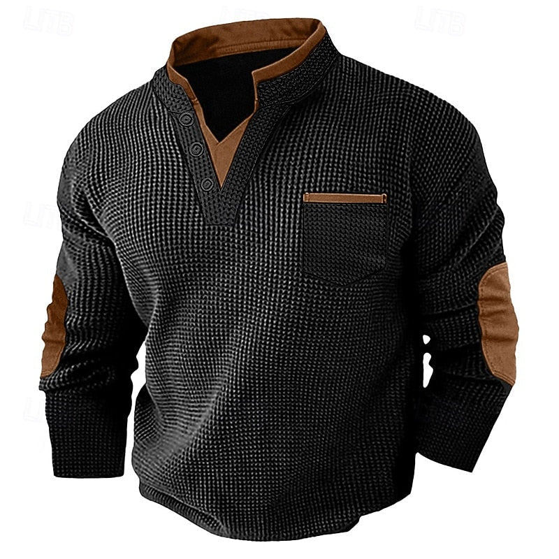 Beckett | Textured Long-Sleeve Henley Shirt