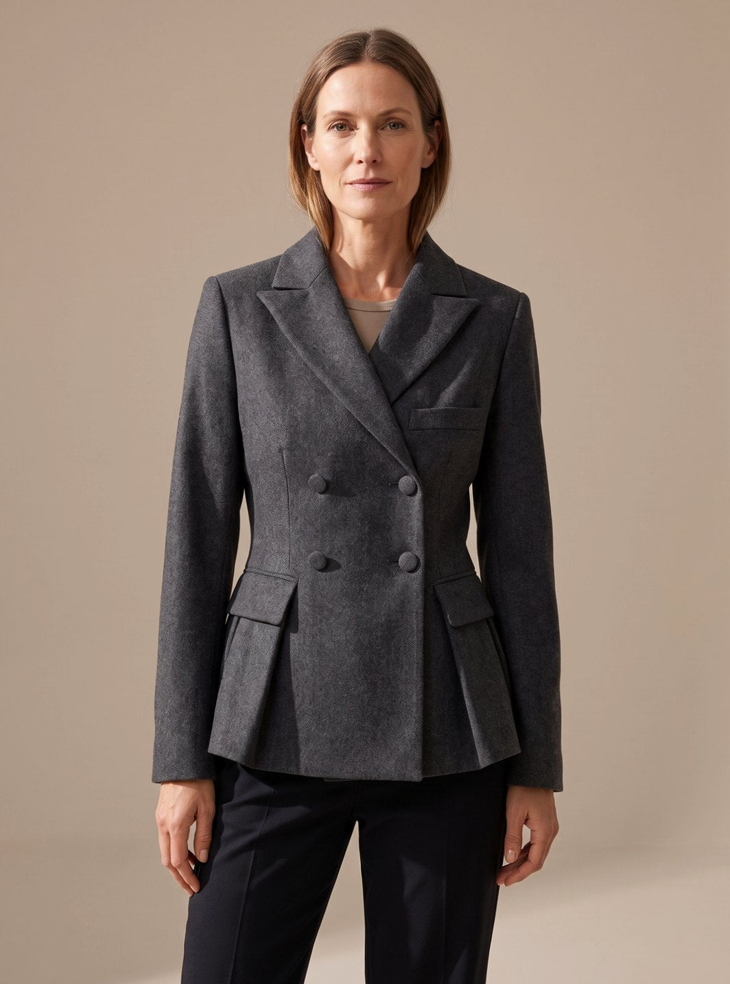 Gwendolyn | Tailored Double-Breasted Peplum Blazer
