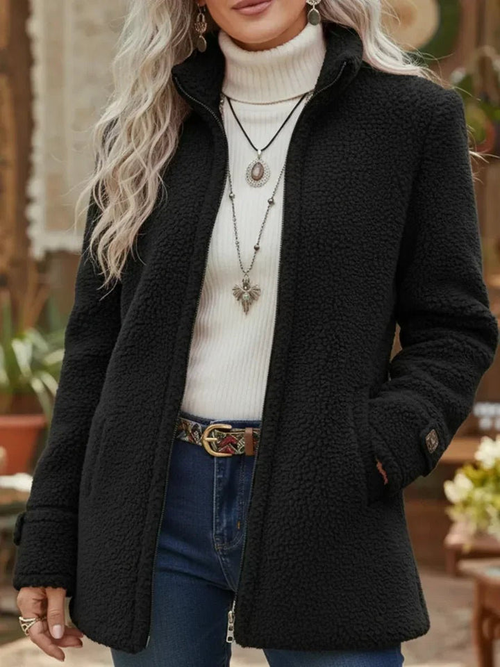 Cynthia | Cosy Stand-Collar Zip-Up Coat