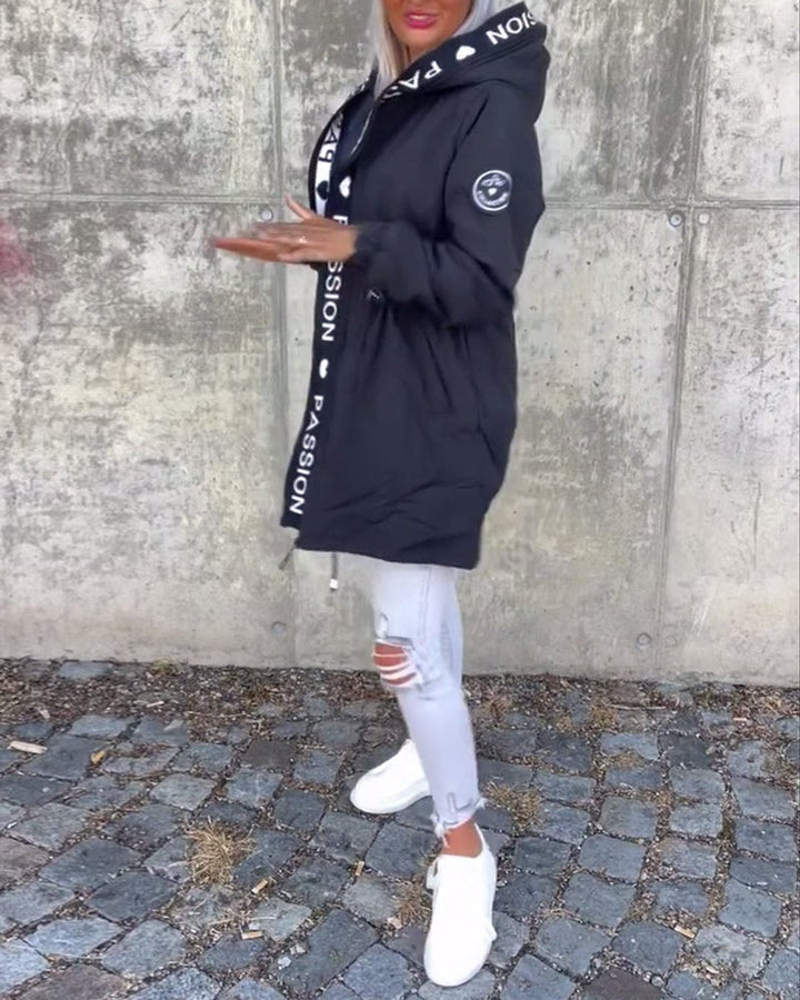 Aria | Women's Hooded Drawstring Midi Parka Coat