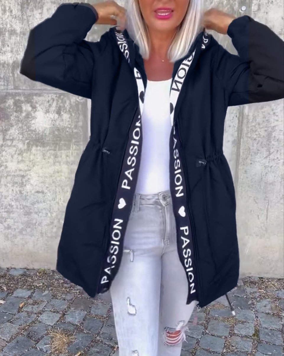 Aria | Women's Hooded Drawstring Midi Parka Coat