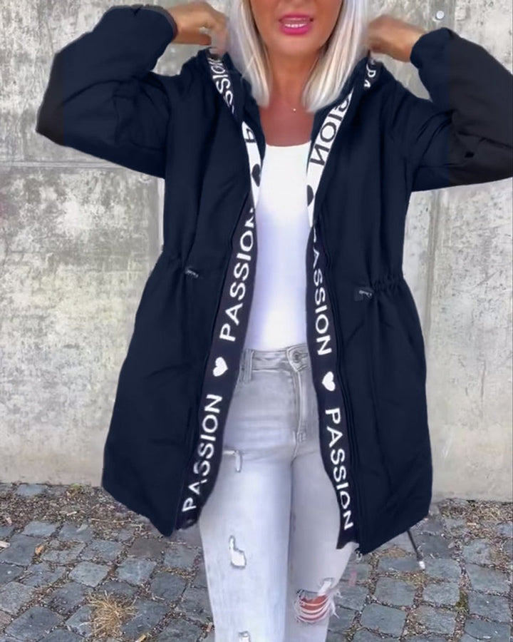 Aria | Women's Hooded Drawstring Midi Parka Coat