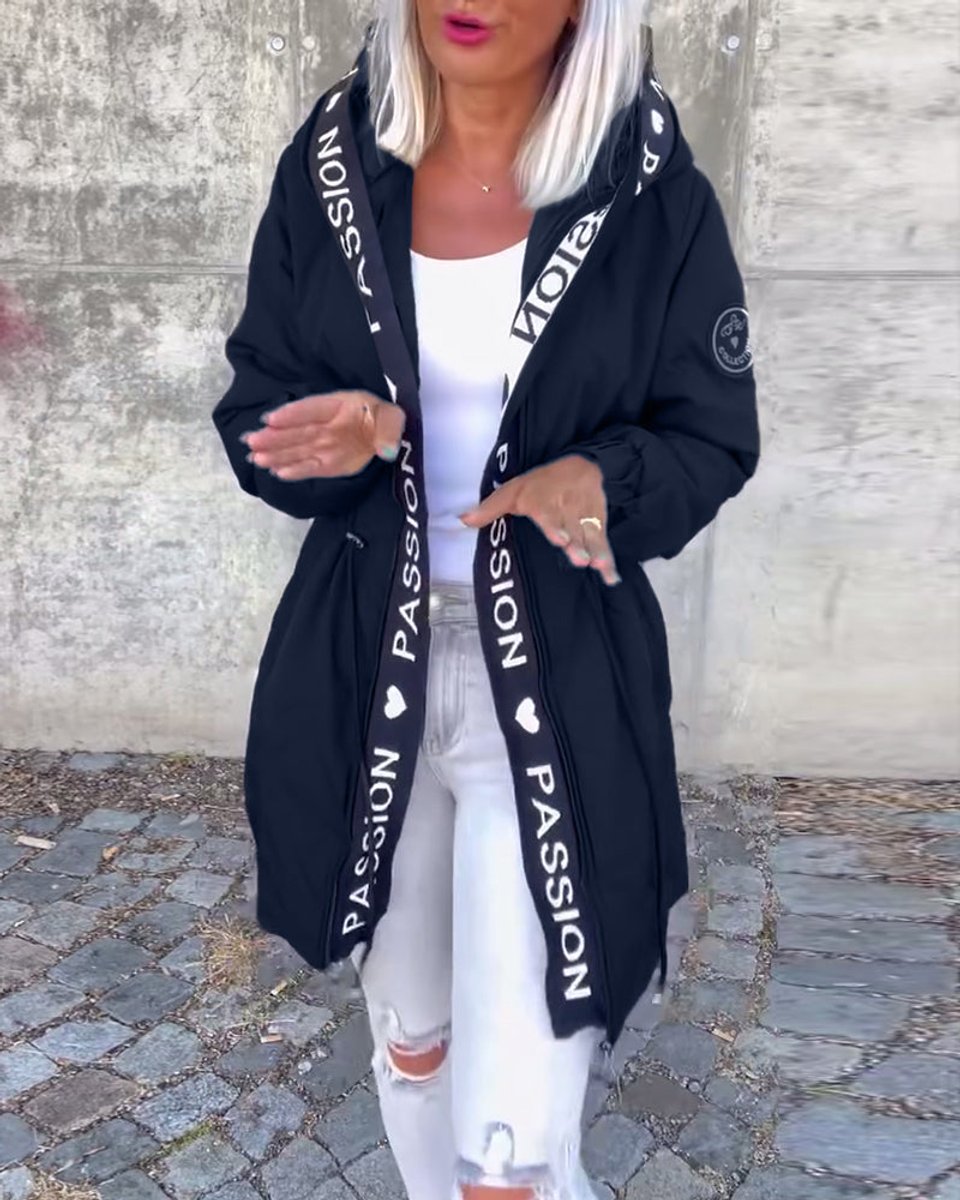 Aria | Women's Hooded Drawstring Midi Parka Coat