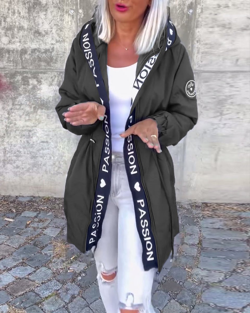 Aria | Women's Hooded Drawstring Midi Parka Coat
