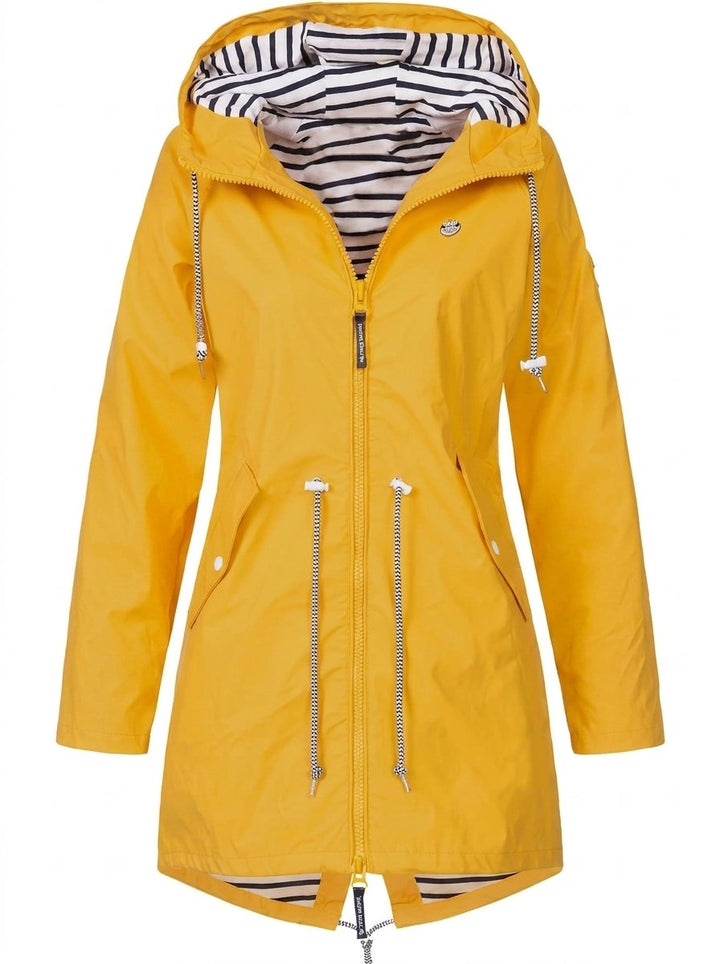 Cordelia | Hooded Drawstring Waterproof Raincoat