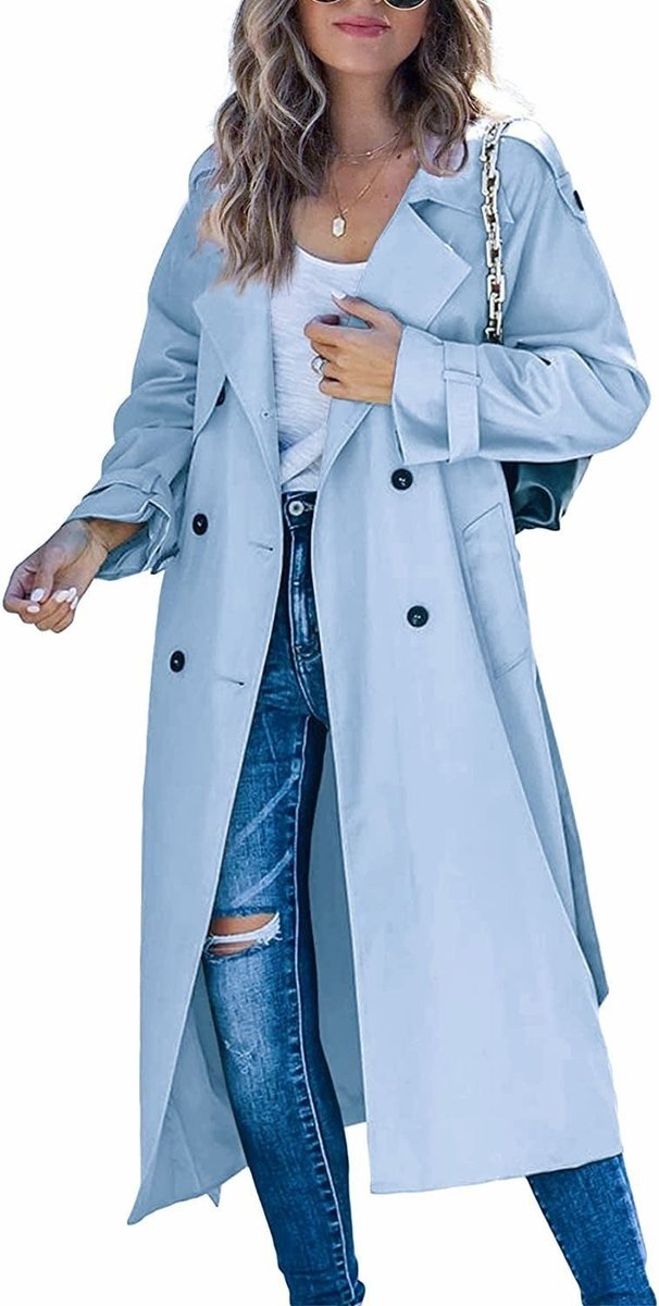 Sonia | Belted Double-Breasted Longline Trench Coat