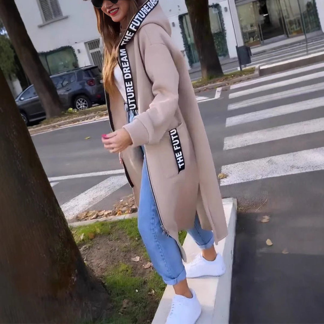 Aria | Women's Oversized Long Hooded Zip-Up Coat