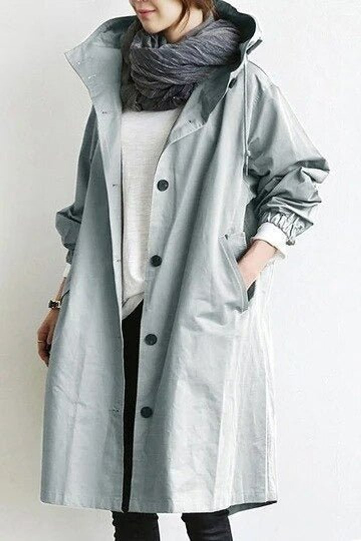 Amelia | Women's Oversized Water-Resistant Button-Front Trench Coat