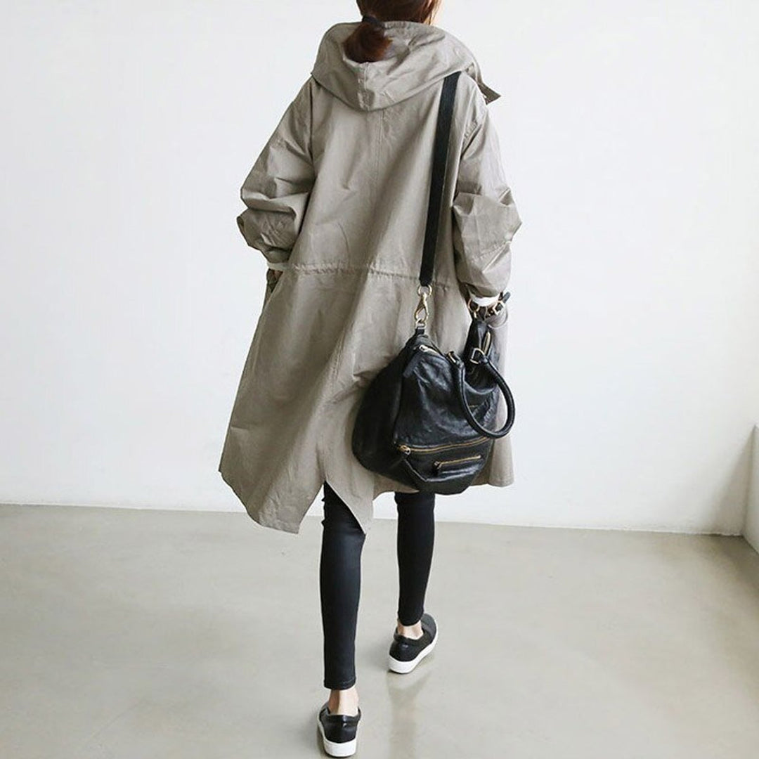 Amelia | Women's Oversized Water-Resistant Button-Front Trench Coat