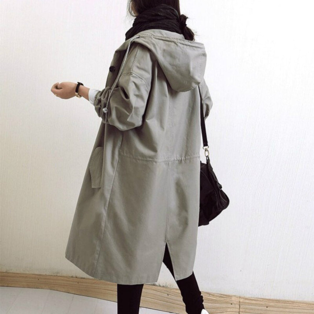 Amelia | Women's Oversized Water-Resistant Button-Front Trench Coat