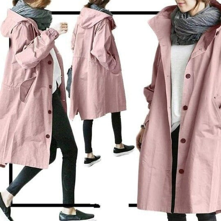 Amelia | Women's Oversized Water-Resistant Button-Front Trench Coat