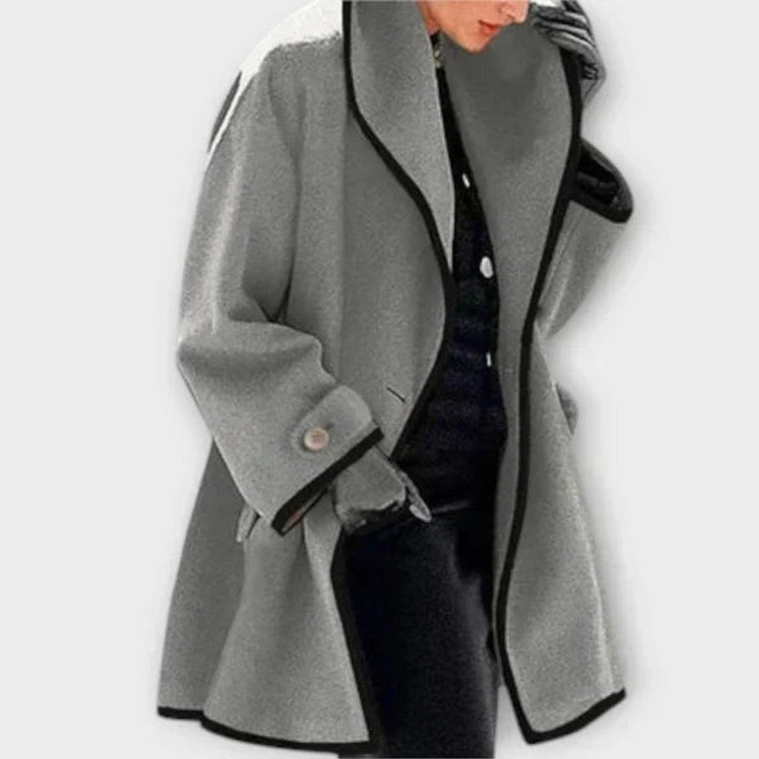 Georgiana | Oversized Contrast-Trim Coat