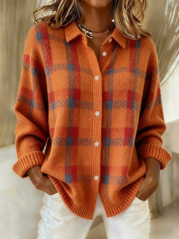 Everly | Cosy Checked Oversized Cardigan
