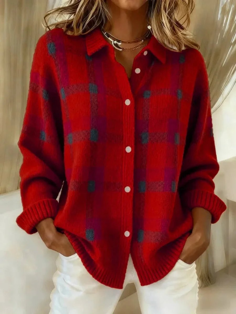 Everly | Cosy Checked Oversized Cardigan