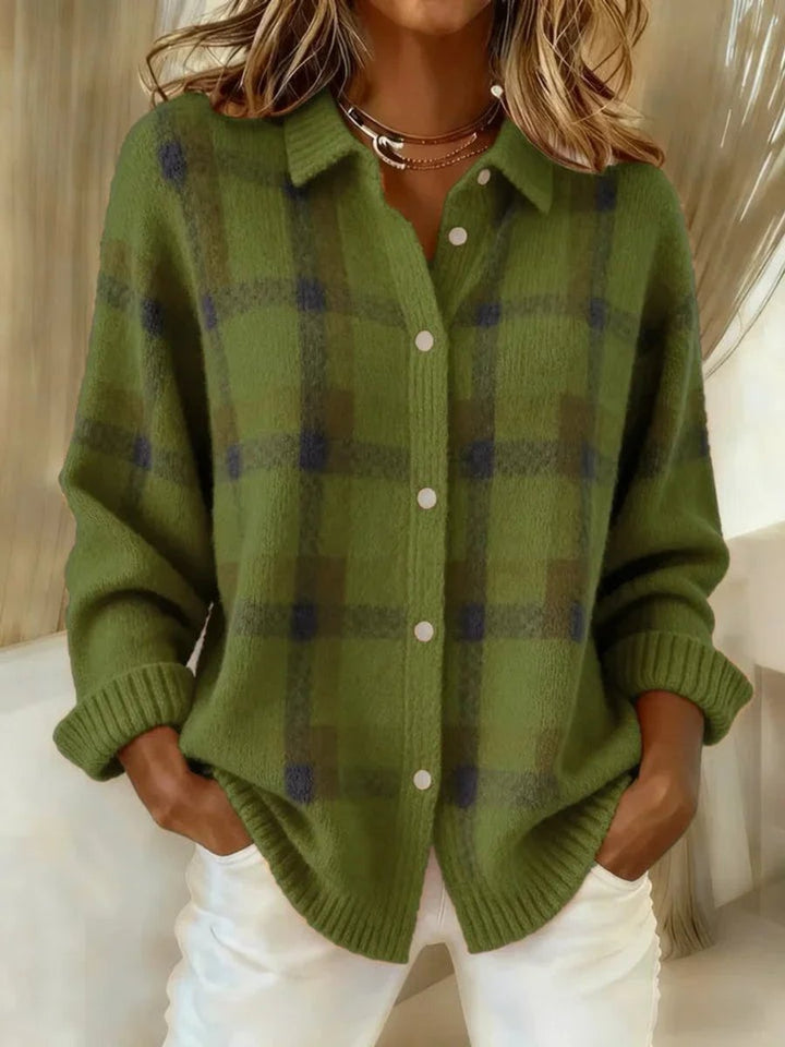 Everly | Cosy Checked Oversized Cardigan