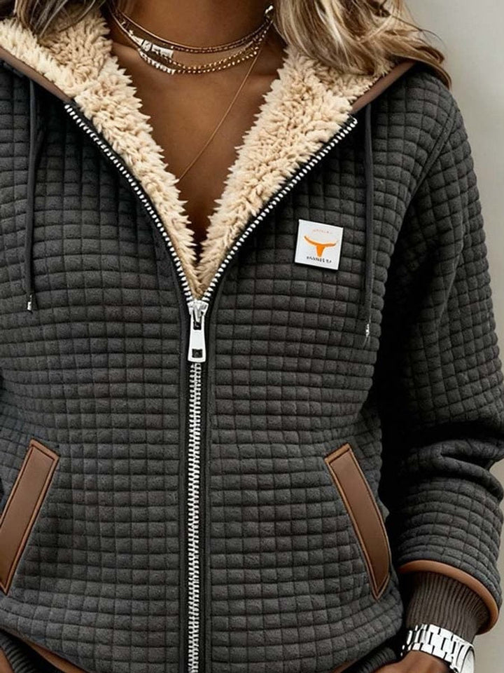 Bridgette | Cozy Textured Zip-Up Hooded Jacket