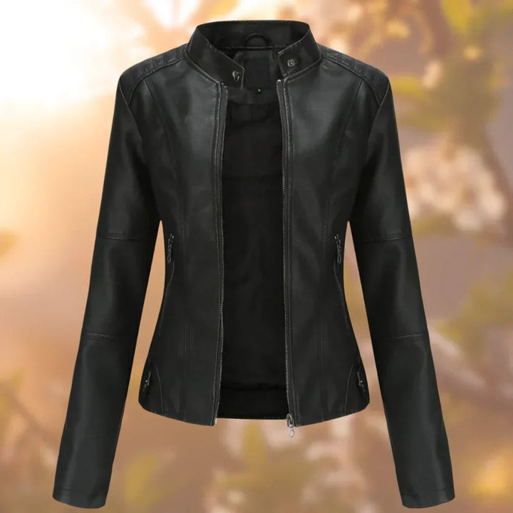 Lauren | Slim-Fit Zip-Up Moto Jacket