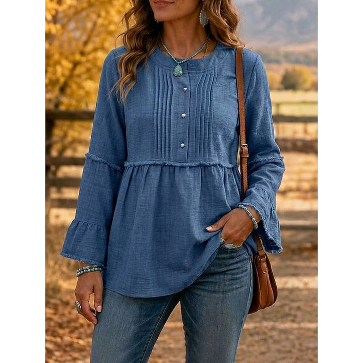 Cassandra | Pleated Peplum Blouse