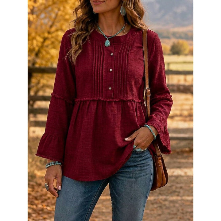 Cassandra | Pleated Peplum Blouse