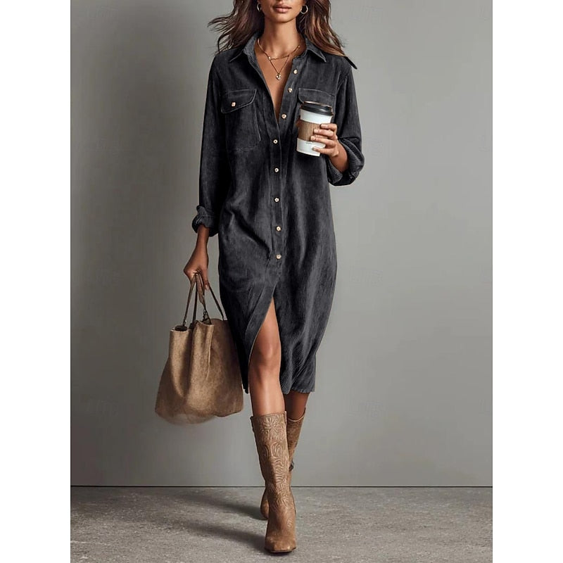 Bethany | Relaxed Button-Front Shirt Dress